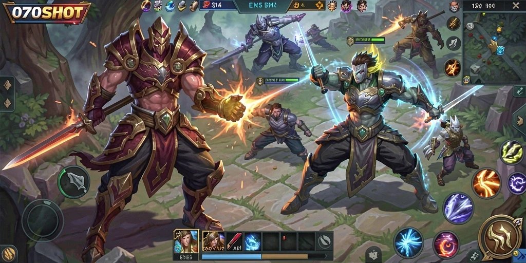 Gambar tampilan gameplay <strong>070SLOT</strong> dengan aksi pertempuran seru.