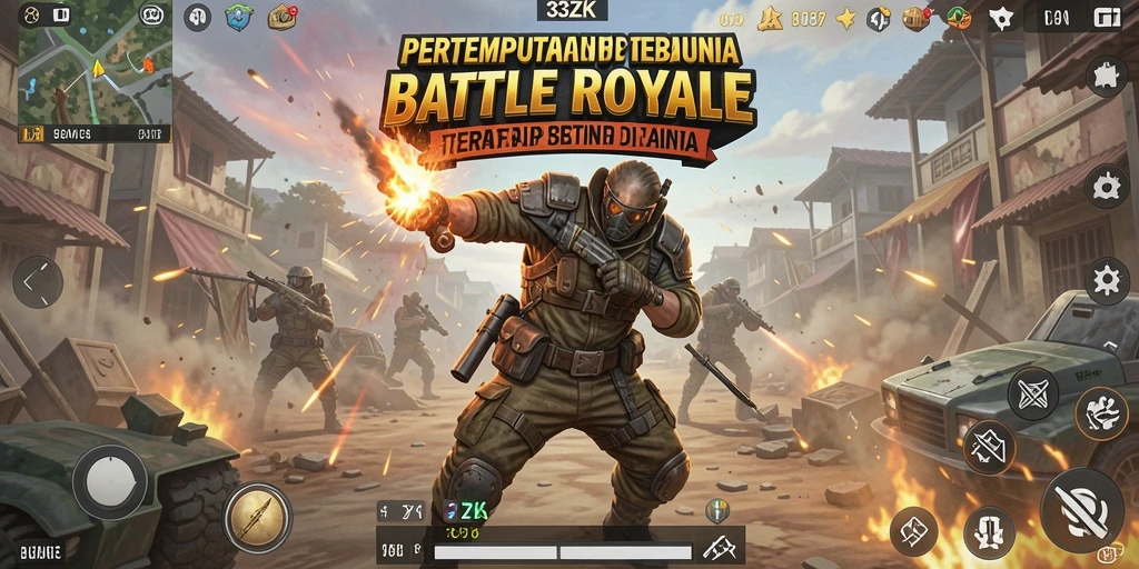 Tampilan gameplay 33ZK yang mendebarkan dengan aksi pertempuran seru.