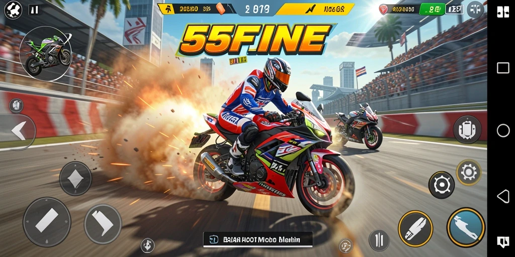 Gameplay seru motor racing di 55FIVE