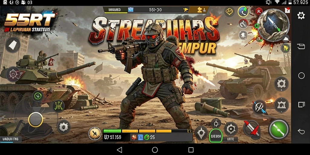 Screenshot gameplay 55RT memperlihatkan aksi seru dalam TPS.