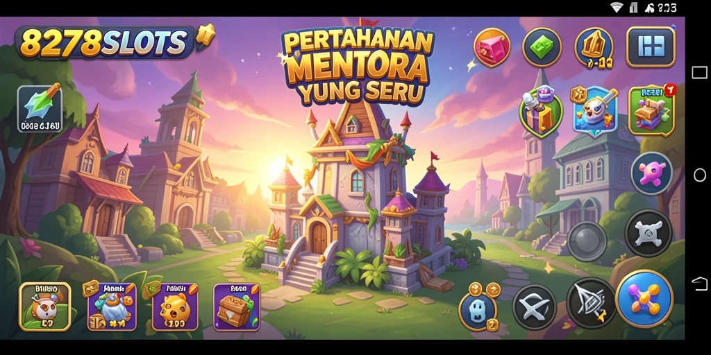 Tampilan gameplay mendebarkan dalam Tower Defense di 8278SLOTS.