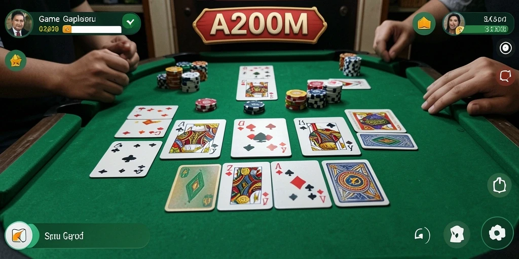 Screenshot A200M menampilkan aksi seru permainan Gaple.