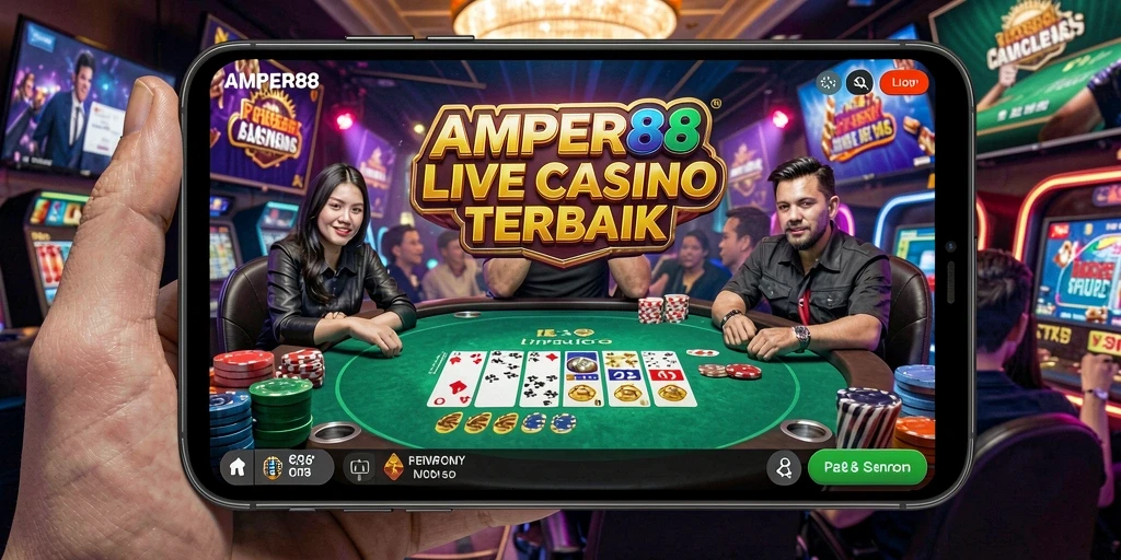 Tampilan menarik dari gameplay AMPER88 dengan dealer langsung.