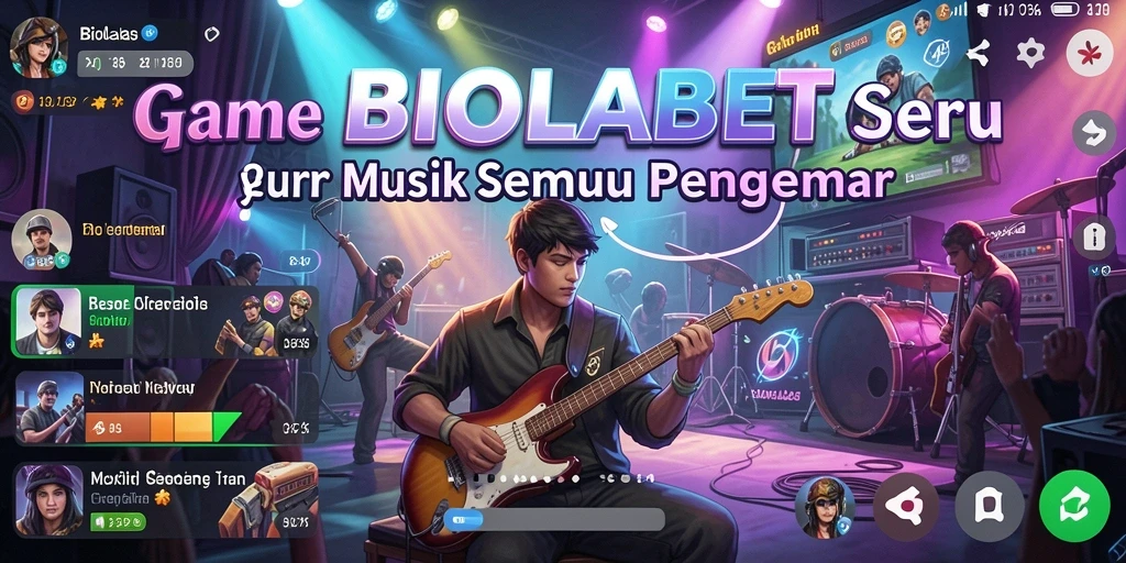 Screenshot gameplay BIOLABET menunjukkan pemain menikmati permainan musik.