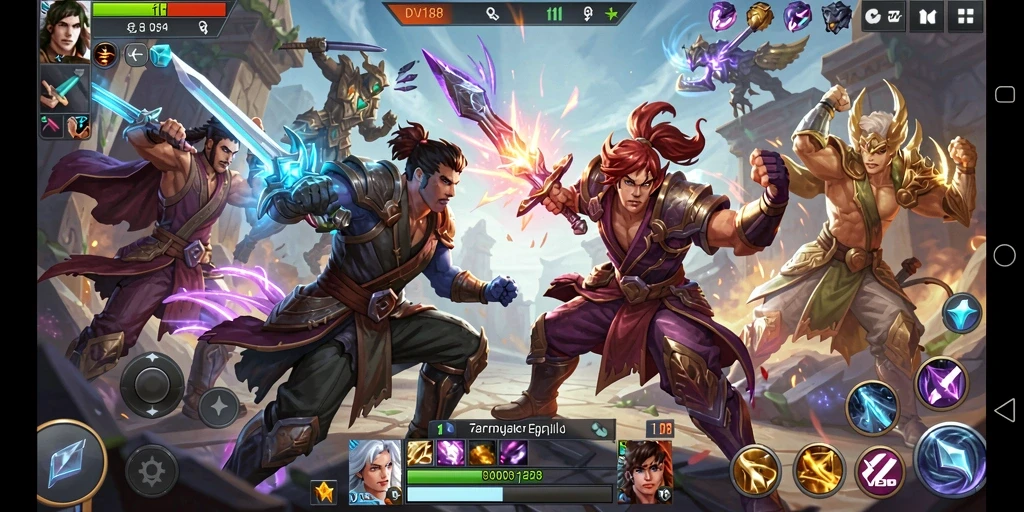 Tampilan gameplay yang seru di DV188 saat pertempuran tim berlangsung.