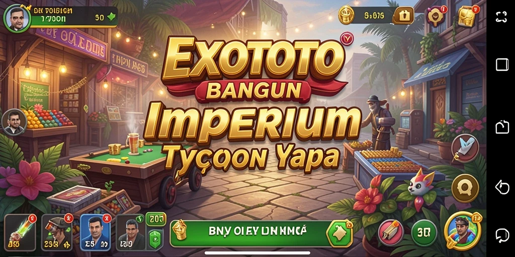Tampilan gameplay menarik dari EXOTOTO dengan berbagai elemen Tycoon.