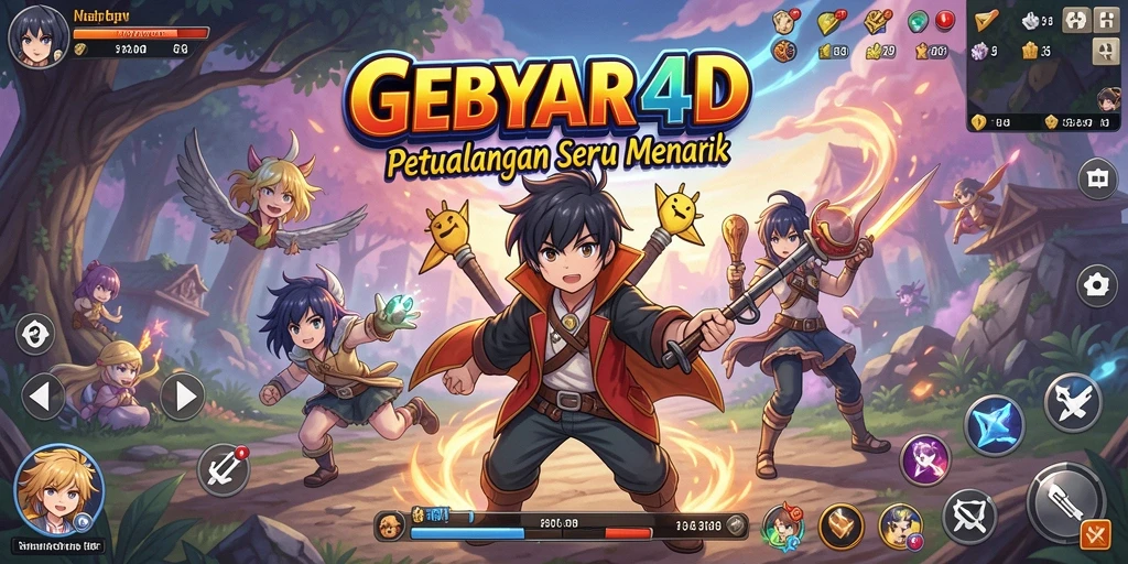 Tampilan gameplay menarik dari GEBYAR4D dengan karakter anime.