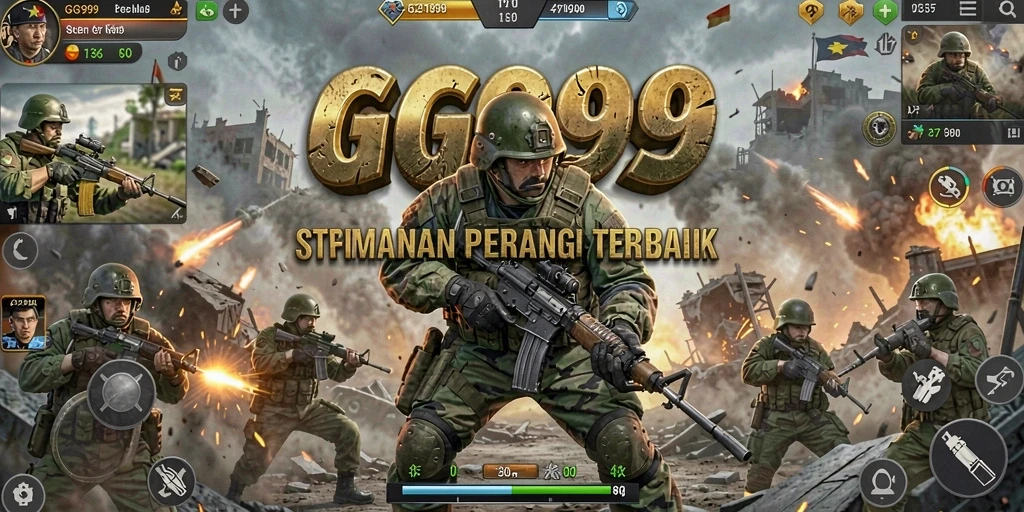 Screenshot utama GG999 yang menunjukkan aksi gameplay strategi.