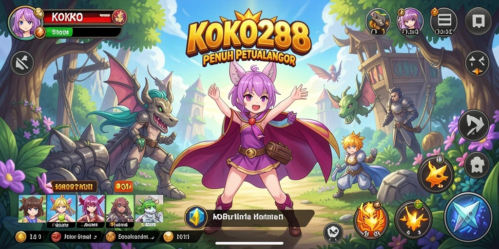 Screenshot KOKO288 menunjukkan karakter anime dalam pertarungan yang epik.