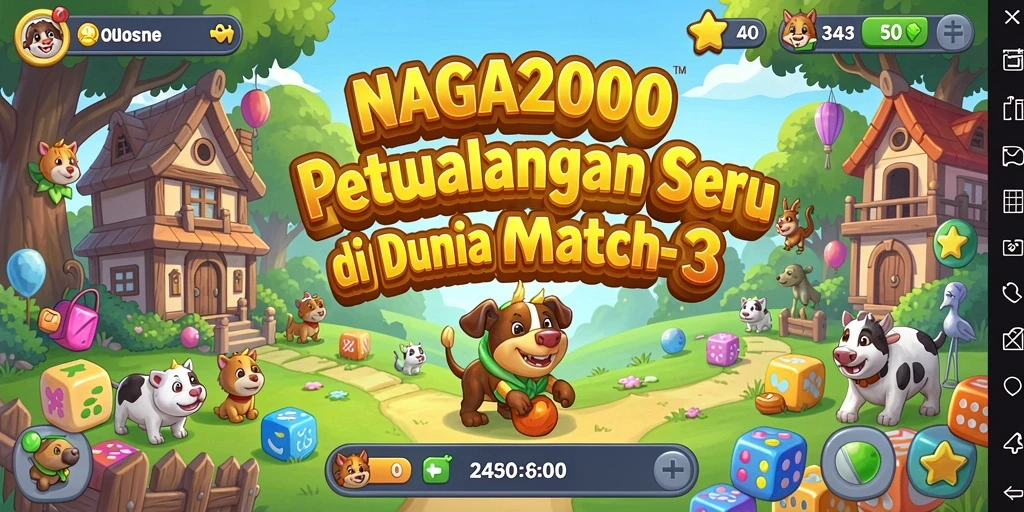 Screenshot gameplay <strong>NAGA2000</strong> menunjukkan momen menegangkan saat mencocokkan permata.
