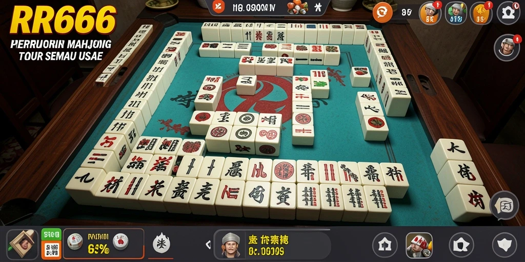 Screenshot gameplay RR666 yang menampilkan tantangan Mahjong yang seru.