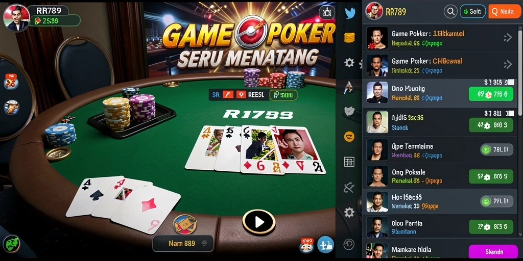 Tampilan gameplay Poker di RR789, seru dan kompetitif.