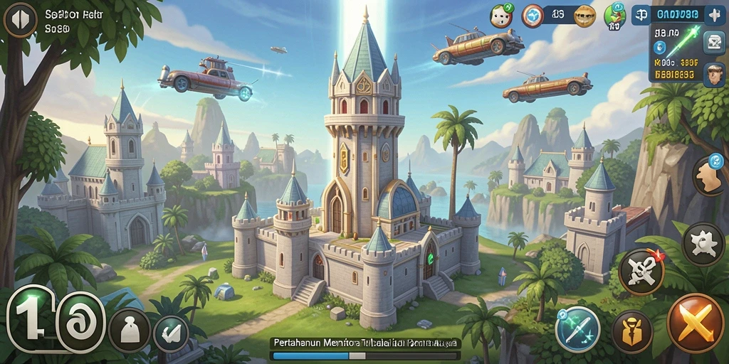 Tampilan gameplay SL888 yang mengasyikkan dan strategis dalam melindungi menara.