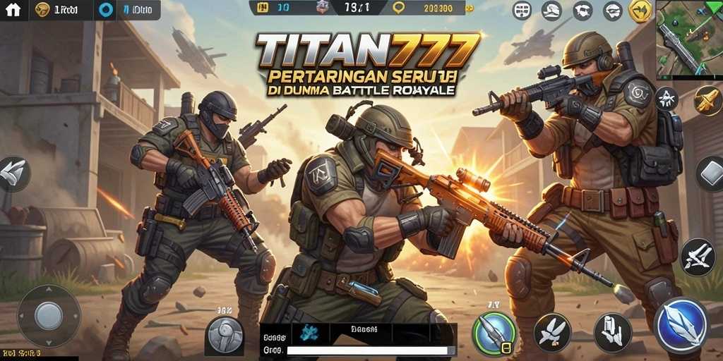 Gameplay seru dan menegangkan dalam TITAN777 Battle Royale.