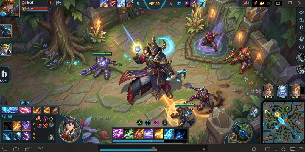Tangkapan layar gameplay VIP188 yang menunjukkan pertempuran seru dan strategi tim.