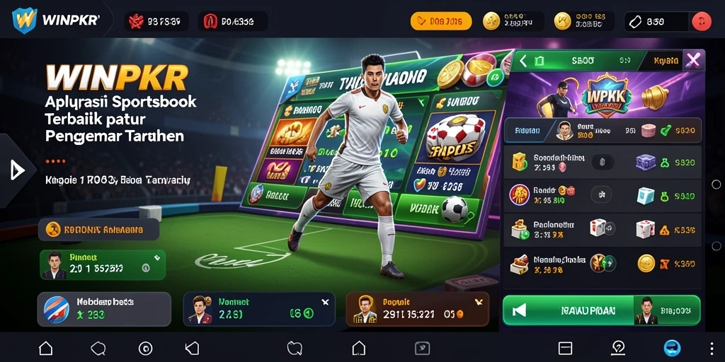 Tampilan gameplay menarik dari aplikasi WINPKR yang menampilkan taruhan olahraga.