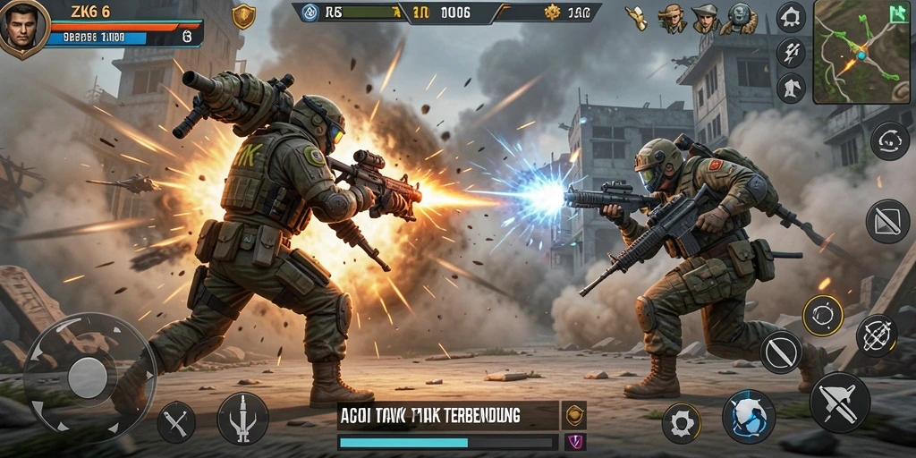 Tangkapan layar ZK6 menunjukkan aksi pertarungan sengit di dunia game.