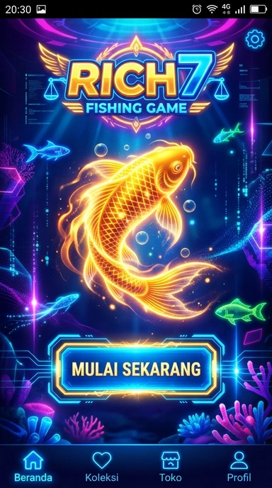 Tampilan antarmuka pengguna aplikasi rich7 yang menarik.